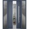 Vdomdoors Steel Door Deux 5755 Gray Graphite 2 Sidelight Exterior Windows Stainless Inserts Single Modern Pai DEUX5755EXD-GRE-W14+36+14 x H80-Left-hand Inswing - alternate 5