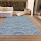 Homeroots 3' X 5' Denim Blue Navy Blue And Ivory Geometric Washable Indoor Outdoor Area Rug 615194 - alternate 9