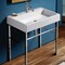 Whitehaus Collection Britannia Large Rectangular Sink Console with Front Towel Bar and Single Faucet Hole Drill B-U90-DUCG1-A09-1 - alternate 4