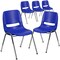Flash Furniture Navy Stack Chair-Chrome Frame, PK5 5-RUT-16-NVY-CHR-GG - alternate 1