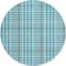 Homeroots 8' Teal Blue Ivory And Brown Round Plaid Washable Indoor Outdoor Area Rug 601520 - alternate 8