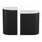 Homeroots Set of Two Black And White Solid Wood And Marble Oval Block End Tables 576795 - alternate 9