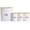 Megachef Kitchen Food Storage and Organization 4 Piece Argyle Canister Set in White with Bamboo Lids MG-555 - alternate 1
