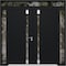 Vdomdoors Aluminum Double Doors Cynex 6777 Black 2 Sidelights and Top Transom Mirrored Clear Glass Modern Pai CYNEX6777DEXD-BLK-W12+72+12xH80+16-RH-I - alternate 1