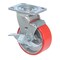 Vestil Polyurethane Swivel With Brake Caster 5 In. Diameter x 2 In. Width 661 Lb. Capacity Red CST-PU-5X2-S-BR - alternate 1