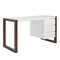 Homeroots 51" White and Brown Writing Desk With Three Drawers 400747 - alternate 6