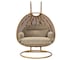 Leisuremod Mendoza Light Brown Wicker Hanging 2 person Egg Swing Chair with Taupe Cushions MSCLBR-53TP - alternate 9