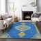 Homeroots 3' X 5' Denim Blue Red And Green Oriental Washable Indoor Outdoor Area Rug 598400 - alternate 9