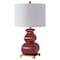 Jonathan Y Vienna 25.5 in. Transitional Ceramic and Metal Gourd LED Table Lamp, Burgundy/Brass Gold JYL3049D - alternate 8