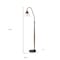 Homeroots 71" Brown Traditional Shaped Floor Lamp With Clear Transparent Glass Empire Shade 526327 - alternate 5