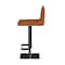Homeroots Orange and Black Faux Leather and Metal Low Back Adjustable Height Bar Chair 555016 - alternate 5