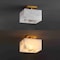 Jonathan Y Alessia 8" 1-Light Modern Contemporary Alabaster/Iron Square LED Semi Flush Mount, White Marbling/Bra JYL1203A - alternate 11