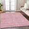 Homeroots 3' X 5' Pink And Ivory Chevron Washable Indoor Outdoor Area Rug 596285 - alternate 6