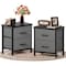 Simple Deluxe Nightstand 2 Drawers Dresser for Bedroom, 3-Tier Bedside Table with Fabric Bins, Night Stand Set 2,  3A88HKCABT2GRYX2 - alternate 1