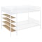 Homeroots White Twin Over Full Industrial Metal Bunk Bed With Shelves 592812 - alternate 7