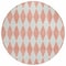 Homeroots 8' Salmon And Ivory Round Geometric Washable Indoor Outdoor Area Rug 577105 - alternate 6