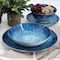 Elama Oceanus 16 Piece Porcelain Double Bowl Dinnerware Set in Blue ELM-OCEANUS-16 - alternate 7