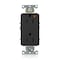 Leviton Duplex Outlet, Iso Grd, Black, 15A, 125V 16262-EIG - alternate 1