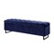 Homeroots 16" Navy Blue Upholstered Velvet Bench with Flip top 530665 - alternate 9