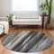 Homeroots 8' Brown Gray And Ivory Round Botanical Leaves Washable Indoor Outdoor Area Rug 581932 - alternate 8