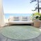 Homeroots 8' Artichoke Green And Green Round Abstract Washable Indoor Outdoor Area Rug 587388 - alternate 7