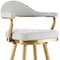 Homeroots 26" Silver and Gold Fabric and Stainless Steel Counter Height Swivel Bar Chair 569156 - alternate 7