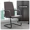 Leisuremod Evander Office Chair in Upholstered Leather and Iron Frame, Grey EGO23GRL - alternate 5