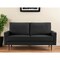 Homeroots 69" Black Velvet Sofa With Dark Brown Legs 543716 - alternate 10