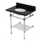 Kingston Brass 30-Inch Black Granite Console Sink with Acrylic Legs and Shelf, 8-Inch, 3-Hole KVPK30KAB1 - alternate 1