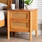 Baxton Studio Jenn Golden Brown Wood Japandi 2-Drawer Nightstand with Distressed-Finished Rattan 253-13946-ZORO - alternate 9