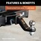 Curt Ball Mount, 8-1/2 in L, 4 in Drop, 2-1/2 in Rise, Class 5 Hitch, Steel, Carbide 45458 - alternate 5