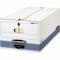 Bankers Box File Box, Corrugated Fiberboard, 15 in W, 24 in D, 10 in H, String & Button Closure, Blue, White 00705 - alternate 1