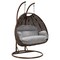 Leisuremod Mendoza Dark Brown Wicker Hanging 2 person Egg Swing Chair with Light Grey Cushions MSCDBR-53LGR - alternate 1
