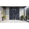 Vdomdoors Aluminum Double Doors Cynex 6777 Grey Top Transom Mirrored Clear Glass Modern Painted (W72xH80+14) CYNEX6777DEXD-GRE-W72xH80+14-LH-I - alternate 4