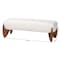 Baxton Studio Vinicio Mid-Century Modern Cream Boucle Accent Bench 254-14001-ZORO - alternate 8