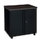 Regency Mesa Steel Mobile Locking Utility/Fax/Copy Table 30in x 23.25in - Neo Walnut Top, Black Base 66746SCNWBK - alternate 1
