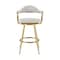Homeroots 26" Silver and Gold Fabric and Stainless Steel Counter Height Swivel Bar Chair 569156 - alternate 8