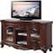 Homeroots 65in Brown Cherry Cabinet Enclosed Storage TV Stand with Bookcase 347032 - alternate 7