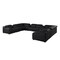 Homeroots Black Italian Leather Power Reclining U Shaped Twelve Piece Corner Sectional With Console 632554 - alternate 7