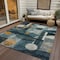 Homeroots 3' X 5' Teal Blue Ivory And Gold Geometric Washable Indoor Outdoor Area Rug 604506 - alternate 8