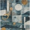Homeroots 3' X 5' Teal Blue Ivory And Gold Geometric Washable Indoor Outdoor Area Rug 604506 - alternate 9
