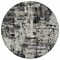 Homeroots 8' Black And Gray Round Abstract Washable Indoor Outdoor Area Rug 597934 - alternate 7
