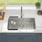Wrightmaster 32 in. Undermount 16-Gauge Single Bowl Stainless Steel Sink with Bottom Grids, Rolling-Up Rack ZOR-U321910R1 - alternate 7