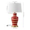 Jonathan Y Julian 29" Traditional Classic Ceramic Urn LED Table Lamp, Red/Beige JYL4026K - alternate 9