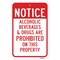 Signmission Notice Alcoholic Beverages & Drugs Are Prohibited Heavy-Gauge Aluminum, 18" x 24", A-1824-24928 A-1824-24928 - alternate 3