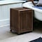 Homeroots Espresso Solid Wood Rolling Laundry Hamper With Lid 380047 - alternate 6