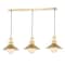 Jonathan Y Colin 3-Light 35" Adjustable Iron/Glass Retro Hurricane Triple Linear LED Pendant, Brass Gold JYL6121A - alternate 1