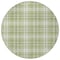 Homeroots 8' Artichoke Green Brown And Ivory Round Plaid Washable Indoor Outdoor Area Rug 597071 - alternate 6