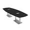 Skutchi Designs Arc Boat Conference Table, 45 in W, 120 in L, Black HAR-ABOT-48x120-DOU-U999T19-ESIL - alternate 1