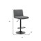 Homeroots Set of Two Gray and Black Fabric and Metal Low Back Adjustable Height Bar Chairs, 2PK 555044 - alternate 6